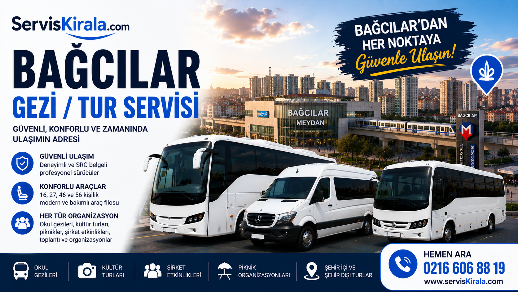 Bağcılar Gezi / Tur Servisi için servis taşımacılığı kapak görseli