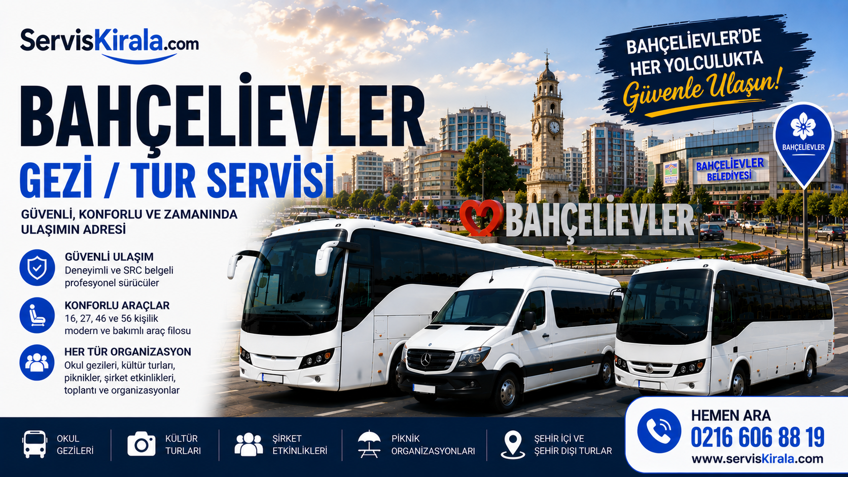 Bahçelievler Gezi / Tur Servisi için servis taşımacılığı kapak görseli
