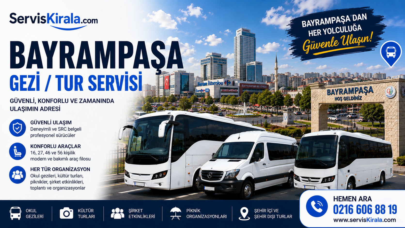 Bayrampaşa Gezi / Tur Servisi için servis taşımacılığı kapak görseli