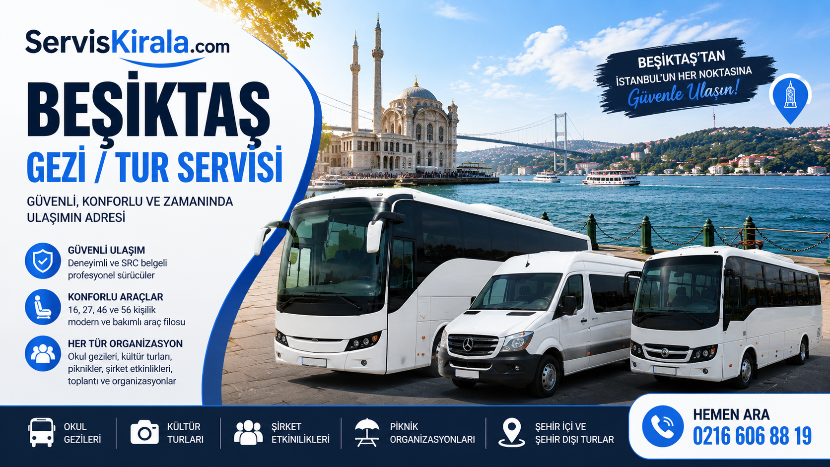 Beşiktaş Gezi / Tur Servisi için servis taşımacılığı kapak görseli