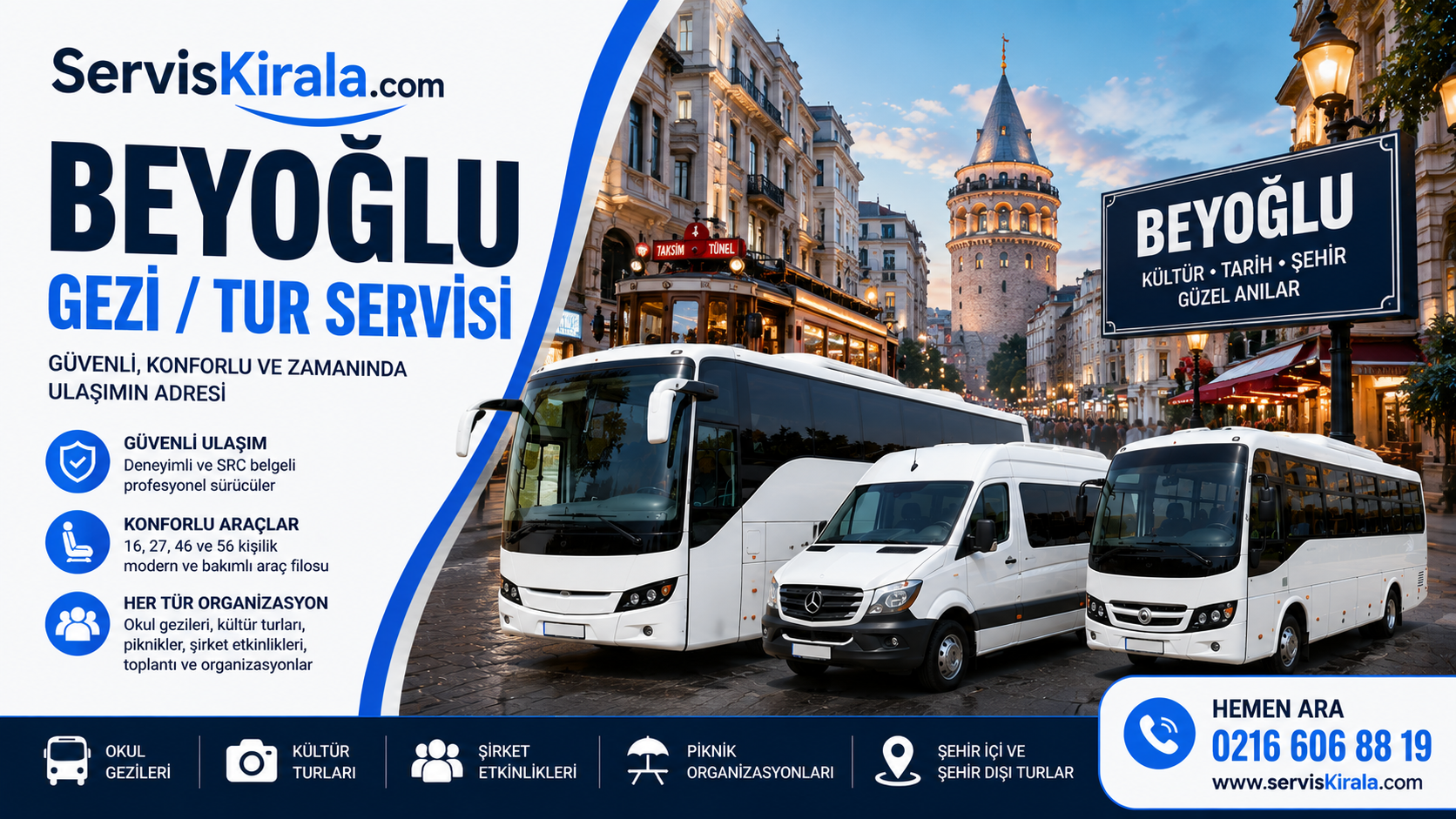 Beyoğlu Gezi / Tur Servisi için servis taşımacılığı kapak görseli