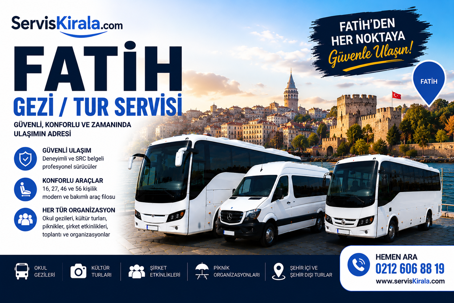 Fatih Gezi / Tur Servisi için servis taşımacılığı kapak görseli