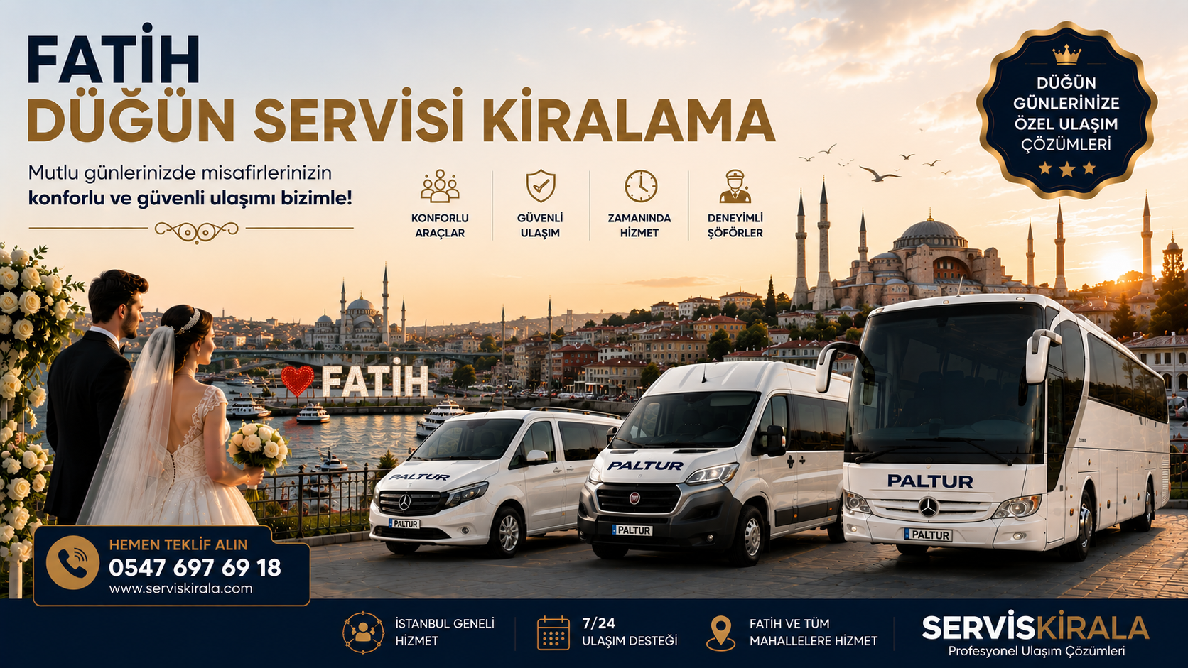 Fatih Düğün Servisi Kiralama için servis taşımacılığı kapak görseli