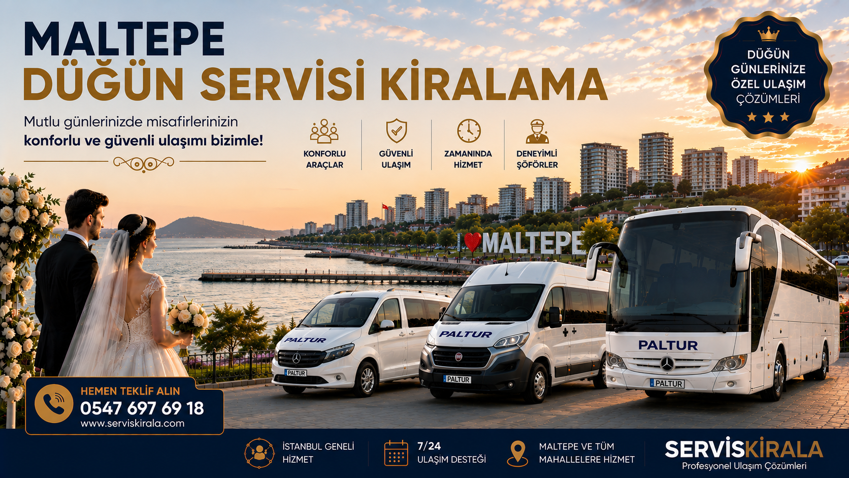 Maltepe Düğün Servisi Kiralama için servis taşımacılığı kapak görseli