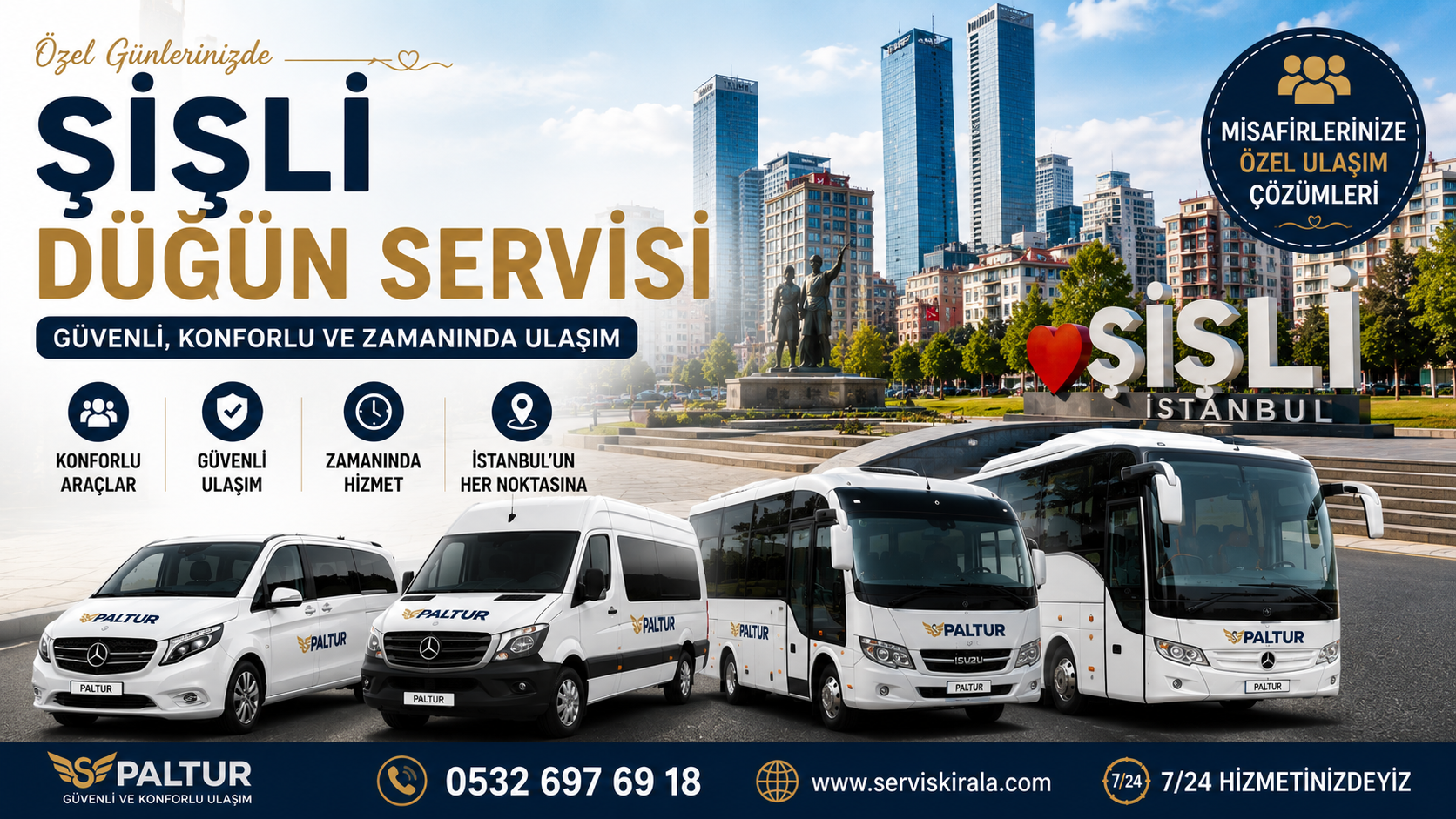 Şişli düğün servisi kiralama hizmetiyle minibüs, midibüs ve otobüs seçenekleriyle misafirlerinize güvenli ve konforlu ulaşım sağlayın.