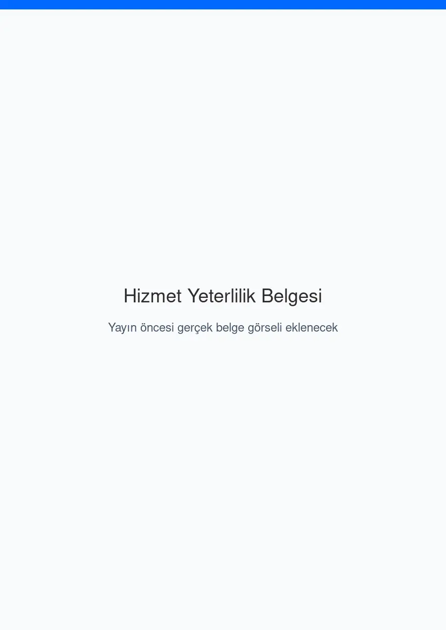 ServisKirala hizmet yeterlilik belgesi yayın öncesi placeholder görseli